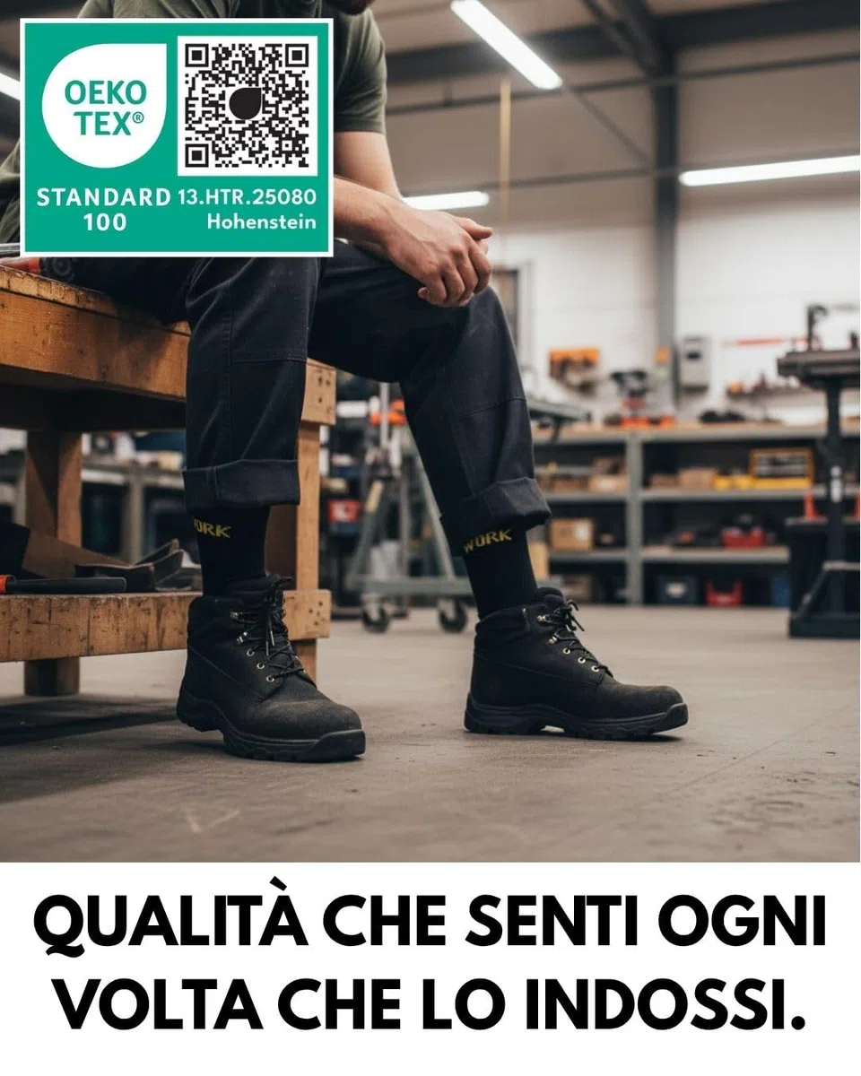 10 Paia Calze da Lavoro Uomo Cotone Rinforzate WORK Socks