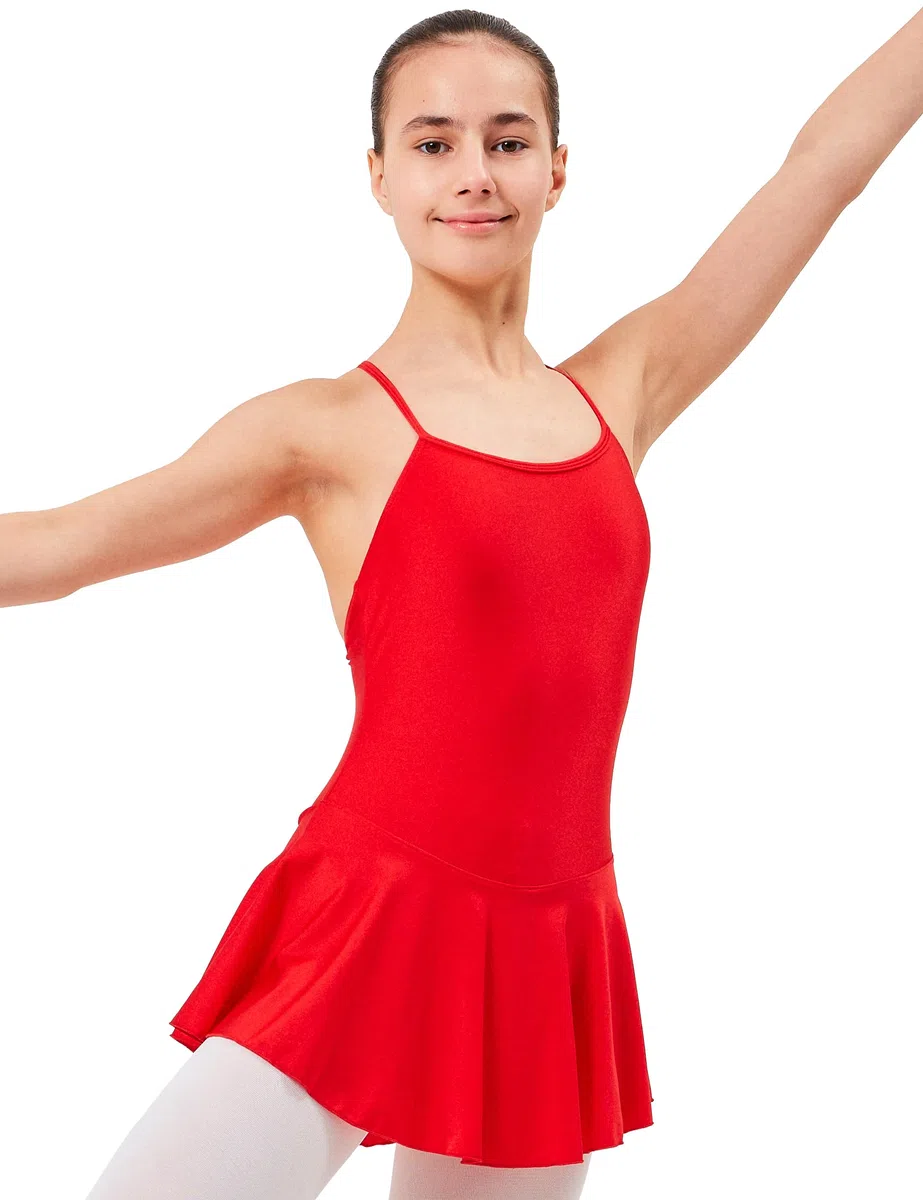 tanzmuster body da danza classica 'Sophie' con gonnelino per bambini in rosa, petrol, bianco, nero, rojo e rosa oscuro