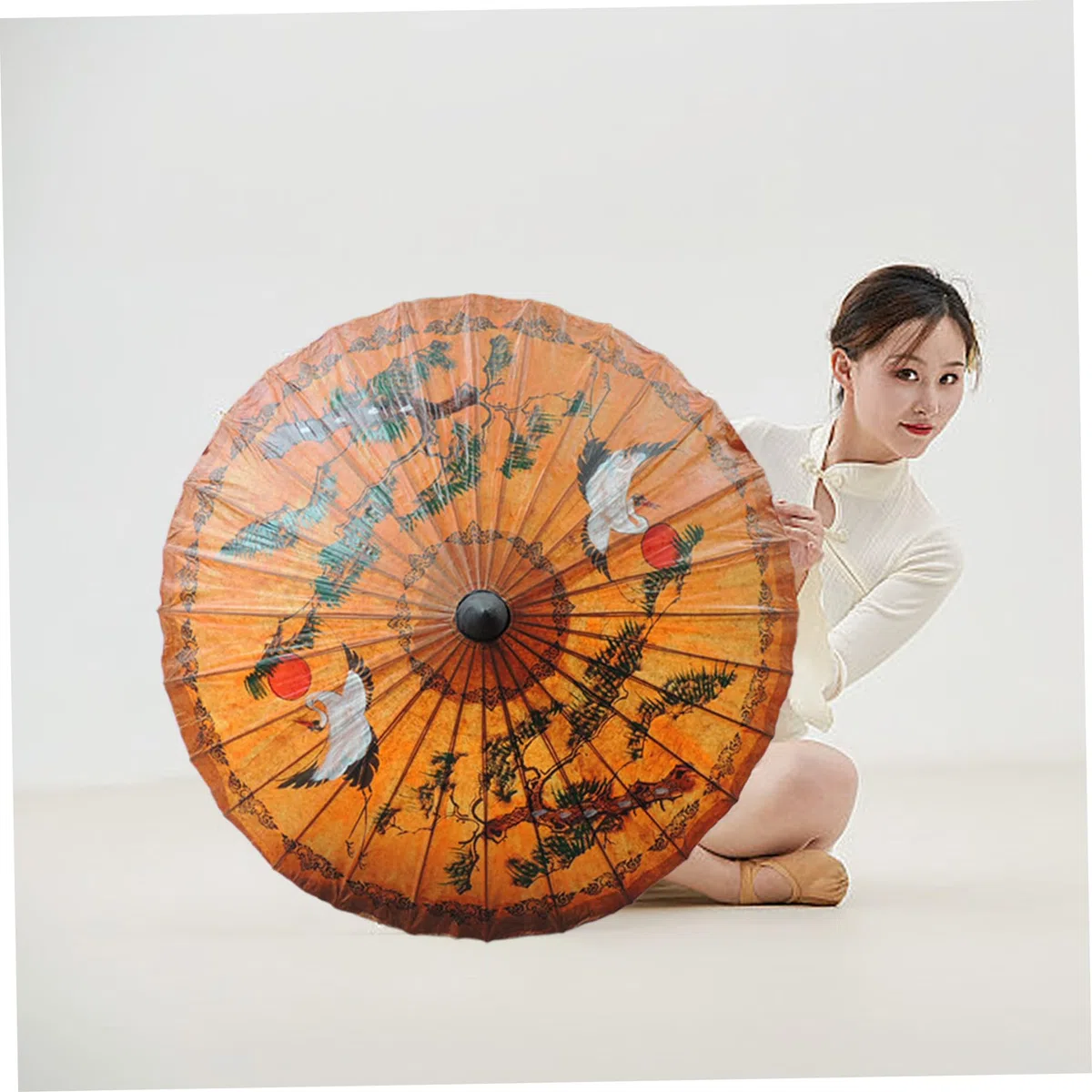 Ombrello giapponese, ombrello di seta in bambù Parasol oliato ombrello di danza classica di arte giapponese per feste di nozze costumi di fotografia Decorazione cosplay e altri eventi per la casa