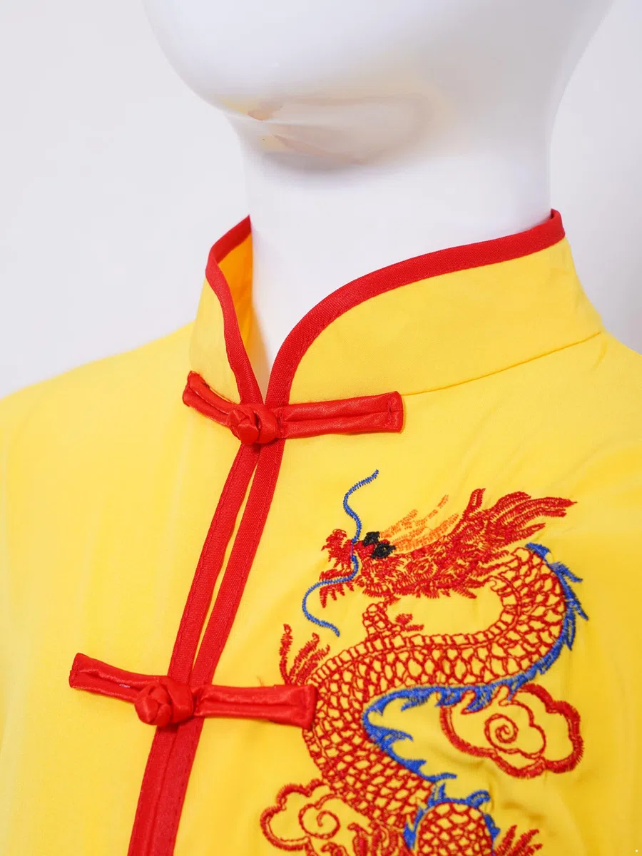 Mufeng Bambino Uniformi di Kung Fu Tang Suit Abiti Cinesi di Tai Chi Abbigliamento per Arti Marziali Camicia Cappotto Costume da Spettacolo Teatro