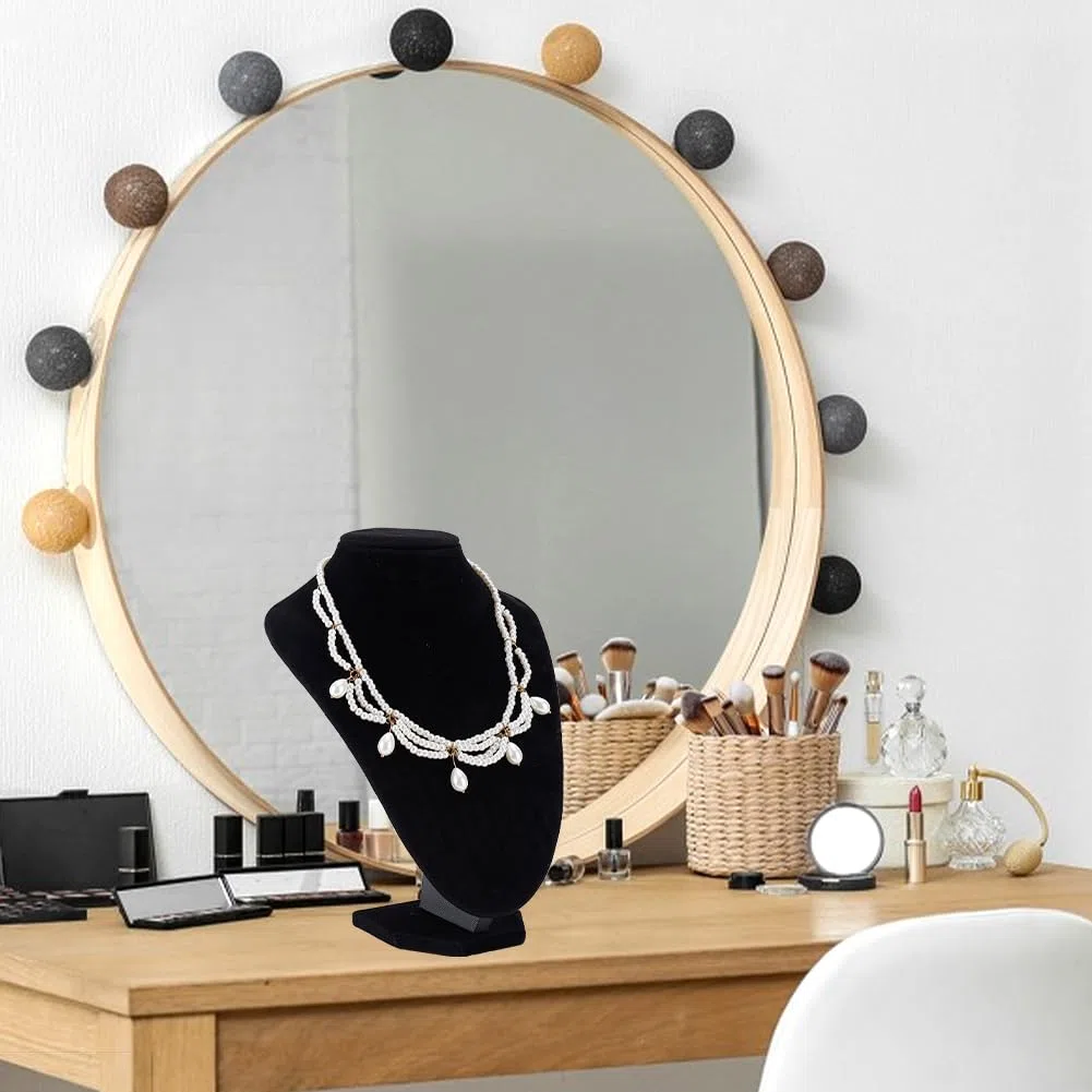 PH PandaHall 2 Pezzi Nero Collana di Gioielli Display Busto Stand con Legno e Cartone 25x17cm
