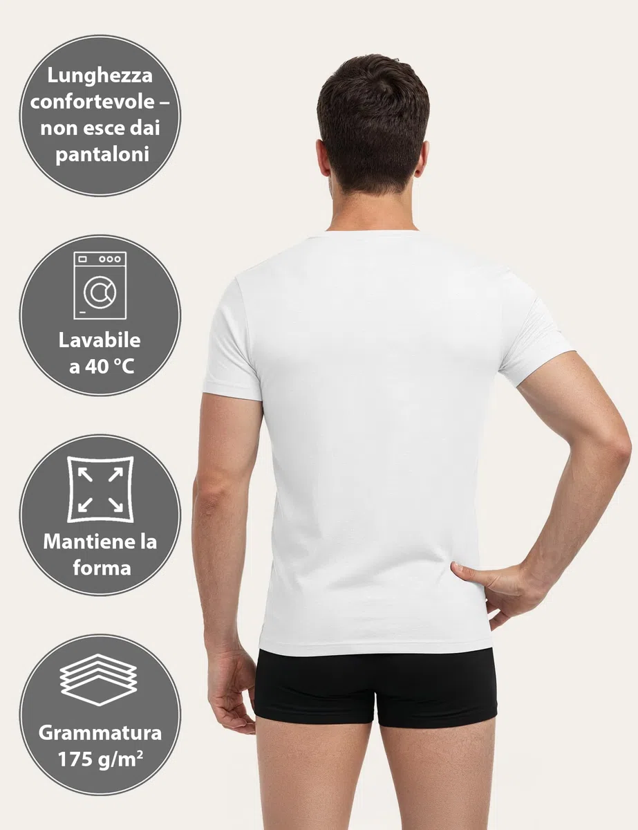 ALPIDEX Pacco da 4 Canotte da Uomo T Shirt Scollo a V 100% Cotone Magliette Intime Canottiere Maniche Corte Elasticizzata