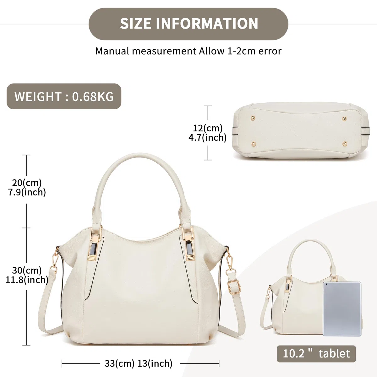 Miss Lulu Borsa Donna Grande con Tracolla Regolabile, Tote Bag Impermeabile Pelle PU, per Lavoro, Scuola, Università e Viaggio