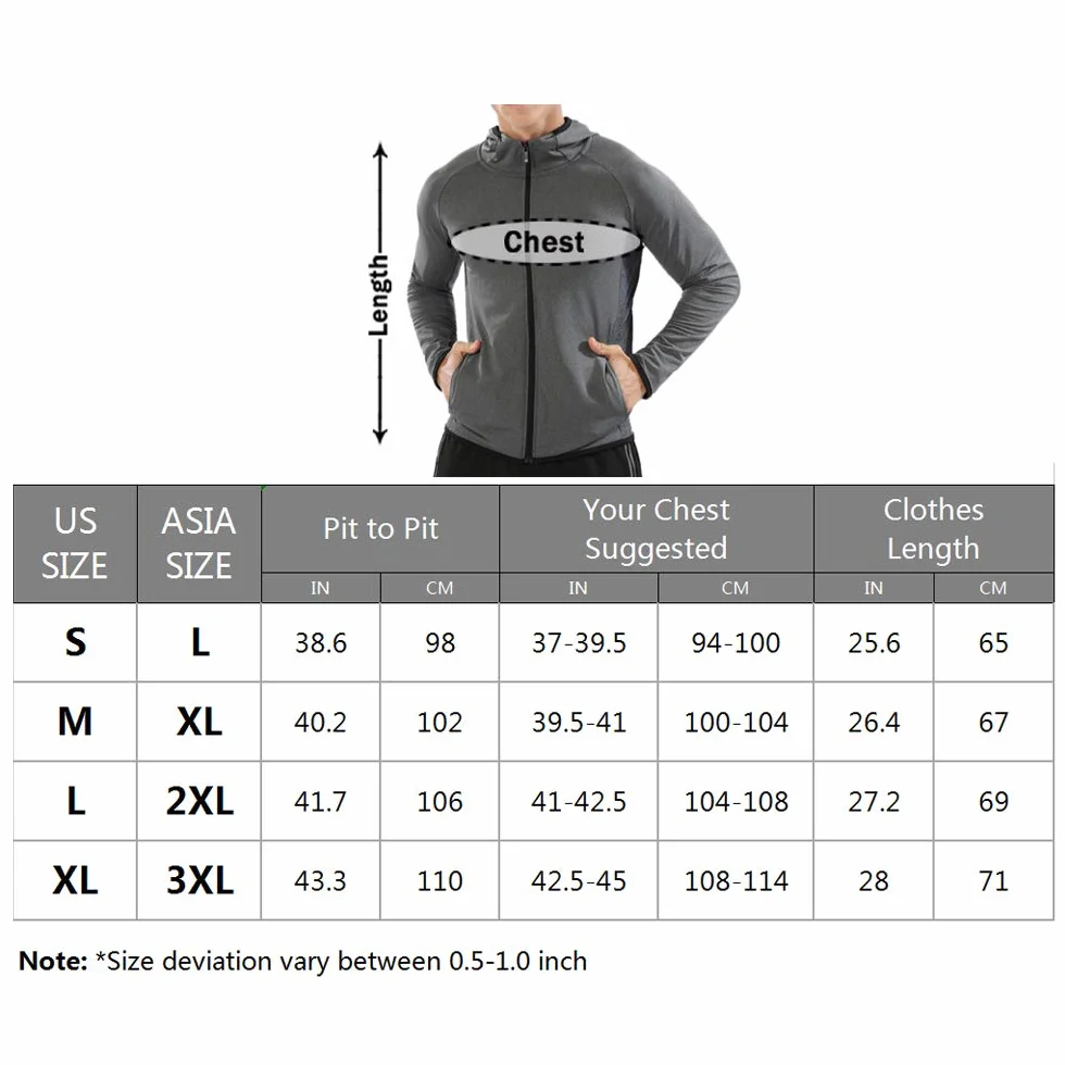 Muscle Alive Uomo Cerniera in Esecuzione Felpe con Cappuccio Sport Giacche Fitness Palestra Camicia Gli Sport Superiore
