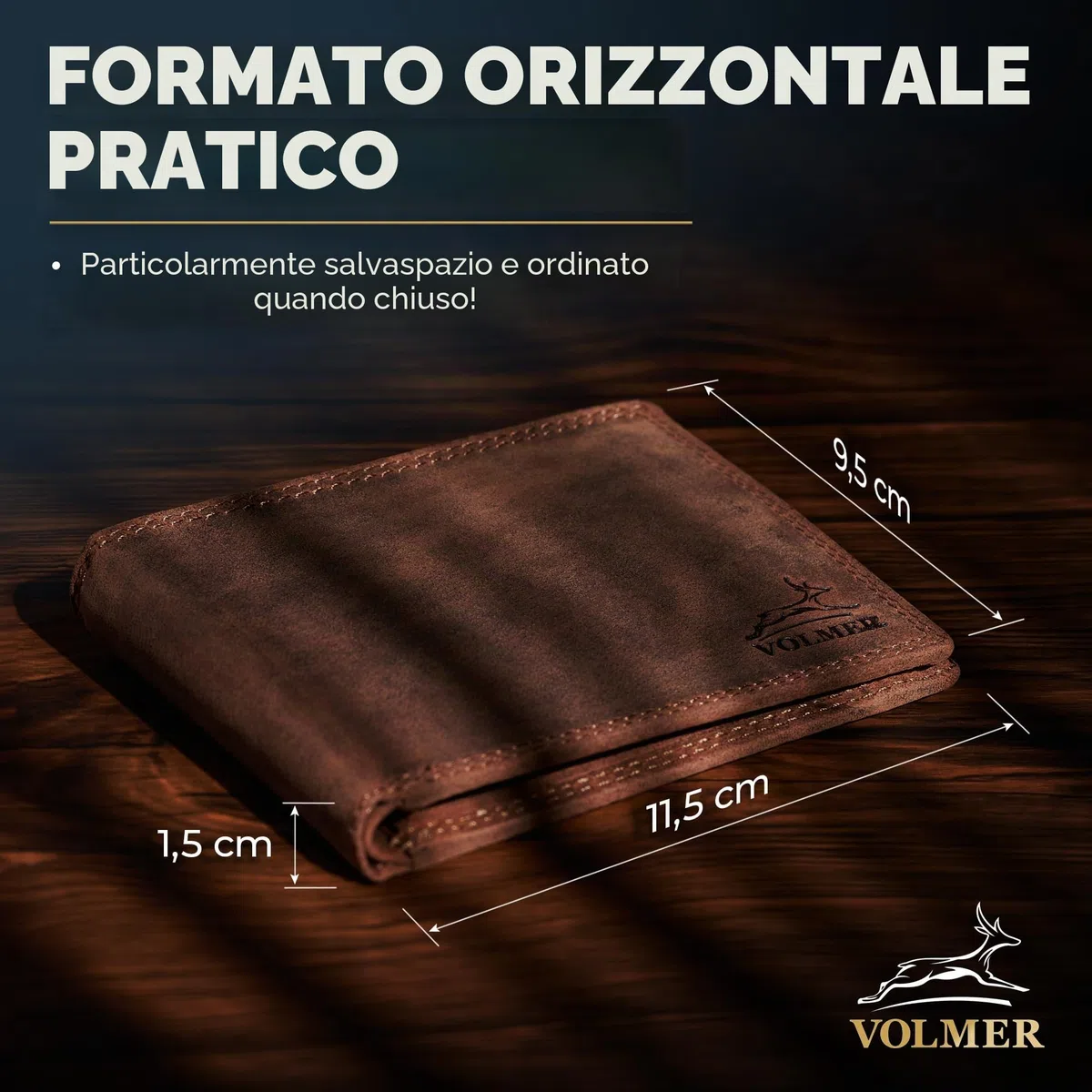 Portafoglio in vera pelle, Slim, confortevole e molto robusto PROTEZIONE RFID #Easycomfort (brown/marrone)