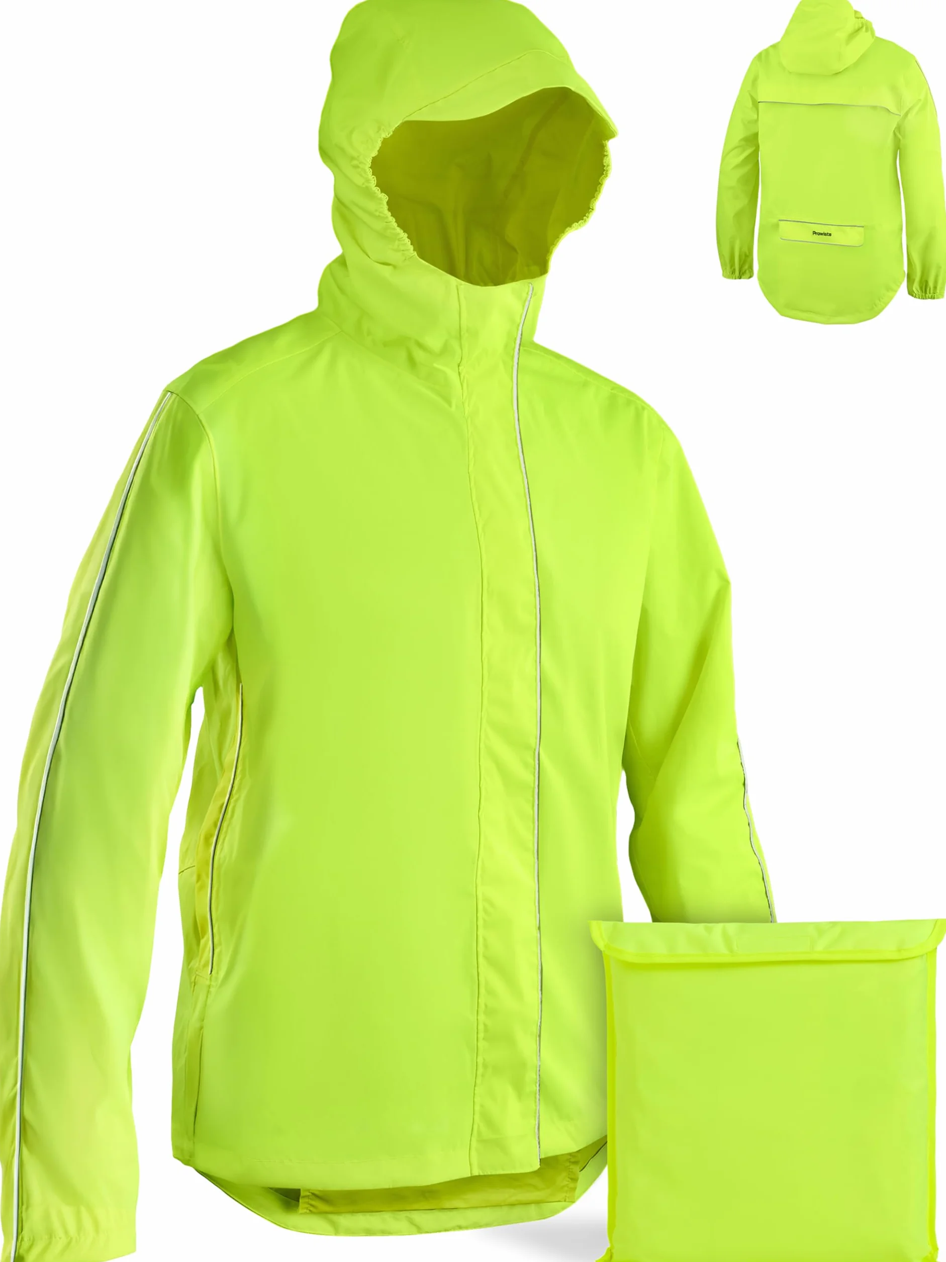 Prowiste Giacca da Ciclismo Uomo & Donna – Impermeabile & Traspirante – Giacca Antipioggia Riflettente Bici con Cappuccio & Tasca Posteriore