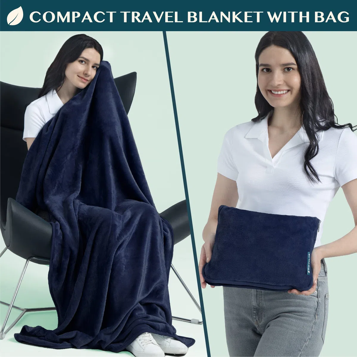PAVILIA Cuscino per coperta da viaggio, morbida coperta da aereo, set combinato 2 in 1, coperta per aereo, compatta, pieghevole, cuscino essenziale per volo, accessorio regalo per viaggiatori,