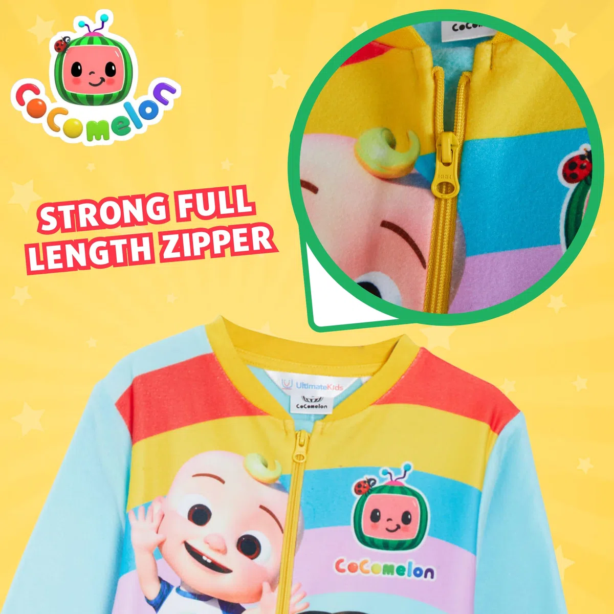 CoComelon Pigiama Intero per Bambini Pigiama Tutto in Uno Pigiama in Pile per Ragazze JJ Pigiama Unisex con Cerniera