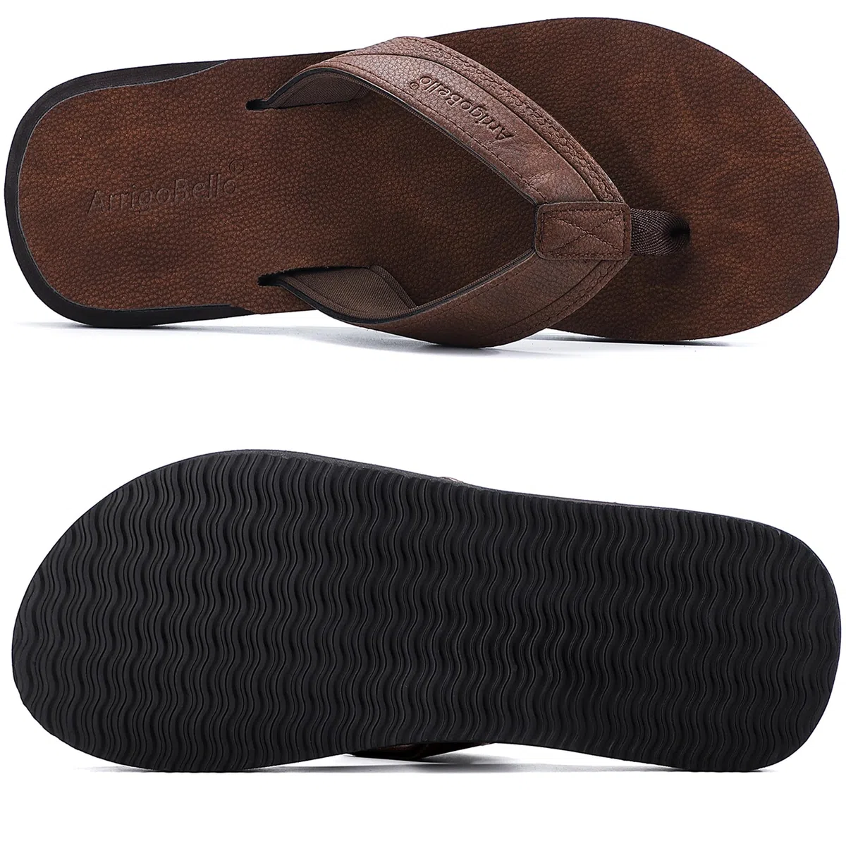 ARRIGO BELLO Infradito Uomo Pelle Ciabatte Eleganti Estive Sandali Mare Piscina Spiaggia Antiscivolo Cuoio Flip Flops Taglia 41-46