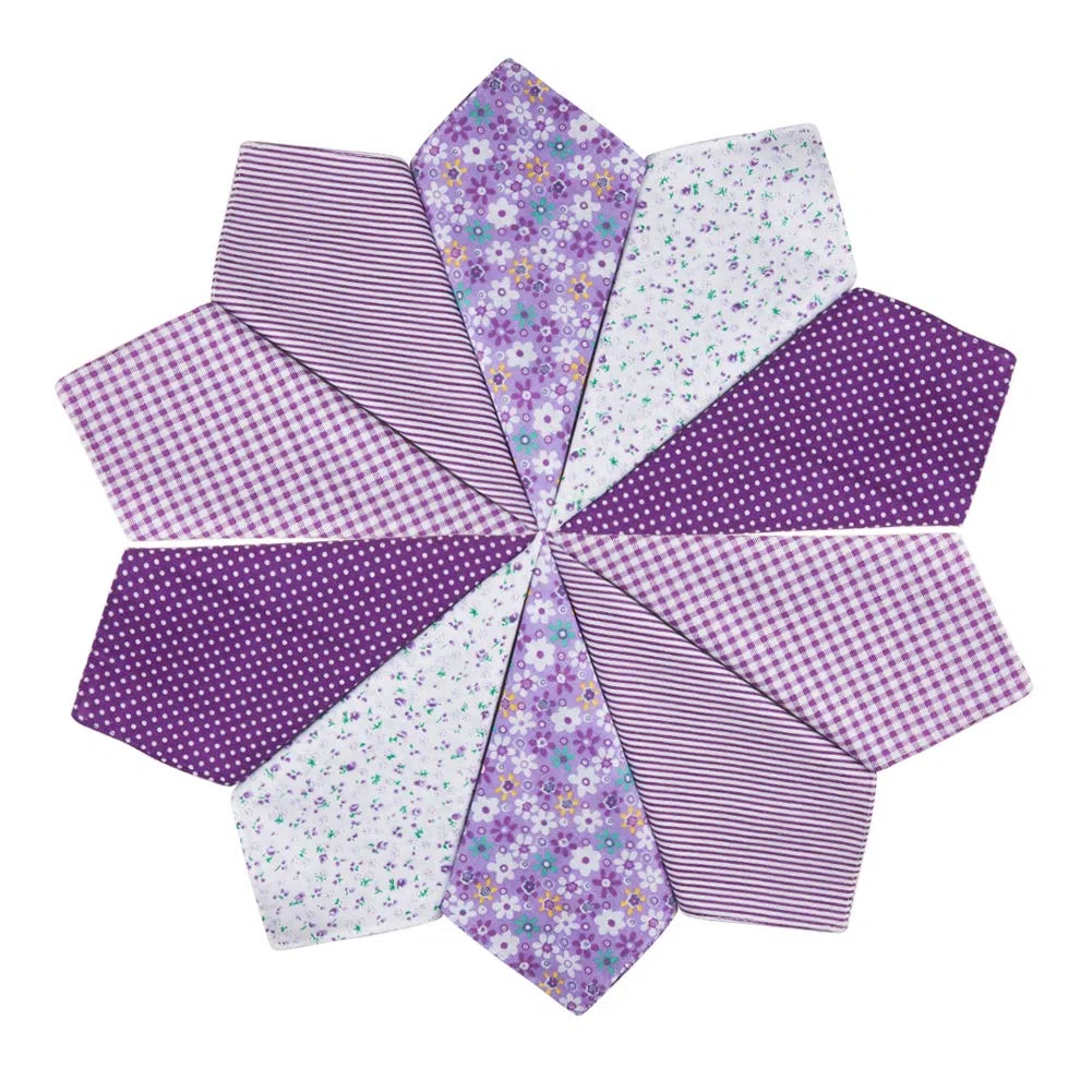 HOULIFE Fazzoletti da donna con fiori in puro cotone viola, per uso quotidiano, 5/10 pezzi, 36 x 36 cm, regalo per la festa della mamma