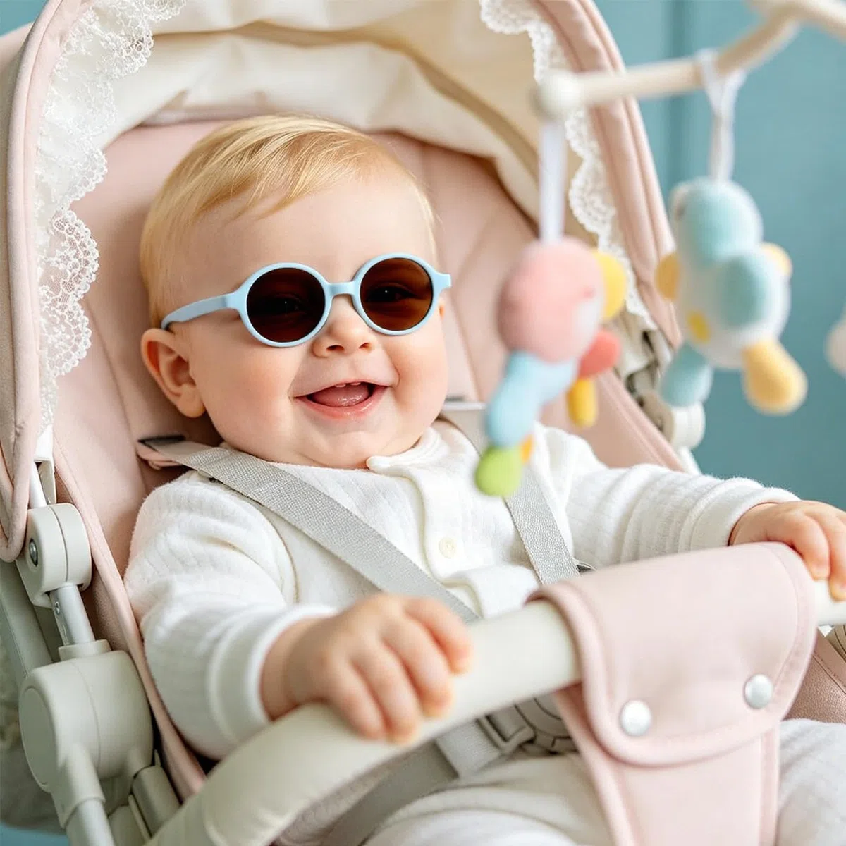 Occhiali da sole per bambini 0-36 mesi, polarizzati per bambini, protezione UV400, con cinghia, regolabili, per ragazze e ragazzi