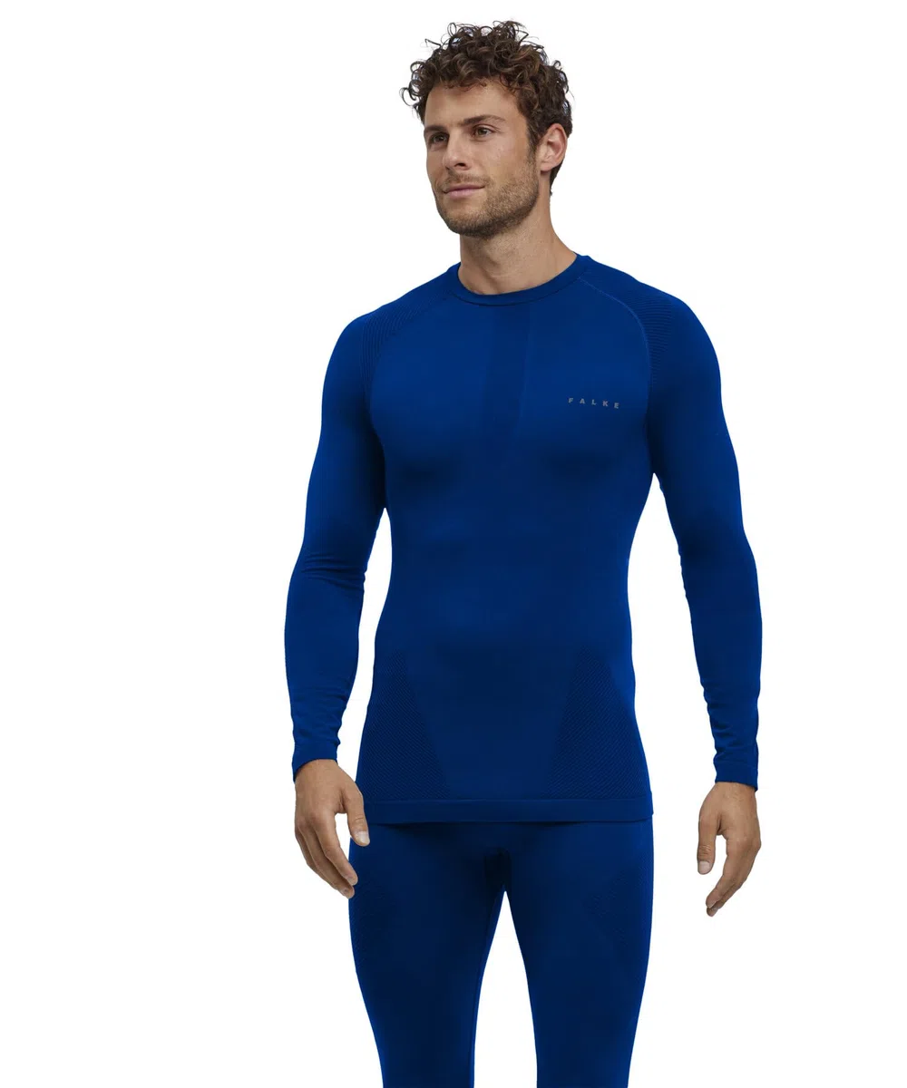 FALKE Uomo Warm Round Neck maglia sportiva tecnica manica lunga per temperature da miti a fredde caldo intimo tecnico traspiranti asciugatura rapida sostenibili filo funzionale 1 pezzo