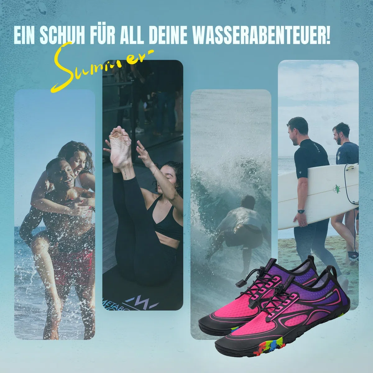 WateLves Scarpe da Bagno Scarpe da Acqua Donne Uomini Asciugano Velocemente e Indossano Velocemente Scarpe da Spiaggia, per Sub, Surf, Sport Acquatici, Escursionismo, Yoga, Oggi,36-48EU