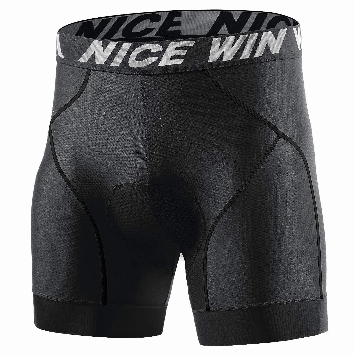 NICEWIN Pantaloncini da Ciclismo da Uomo, Imbottitura 4D, Antiscivolo, Ampia Fascia in Vita, per Bici e Moto