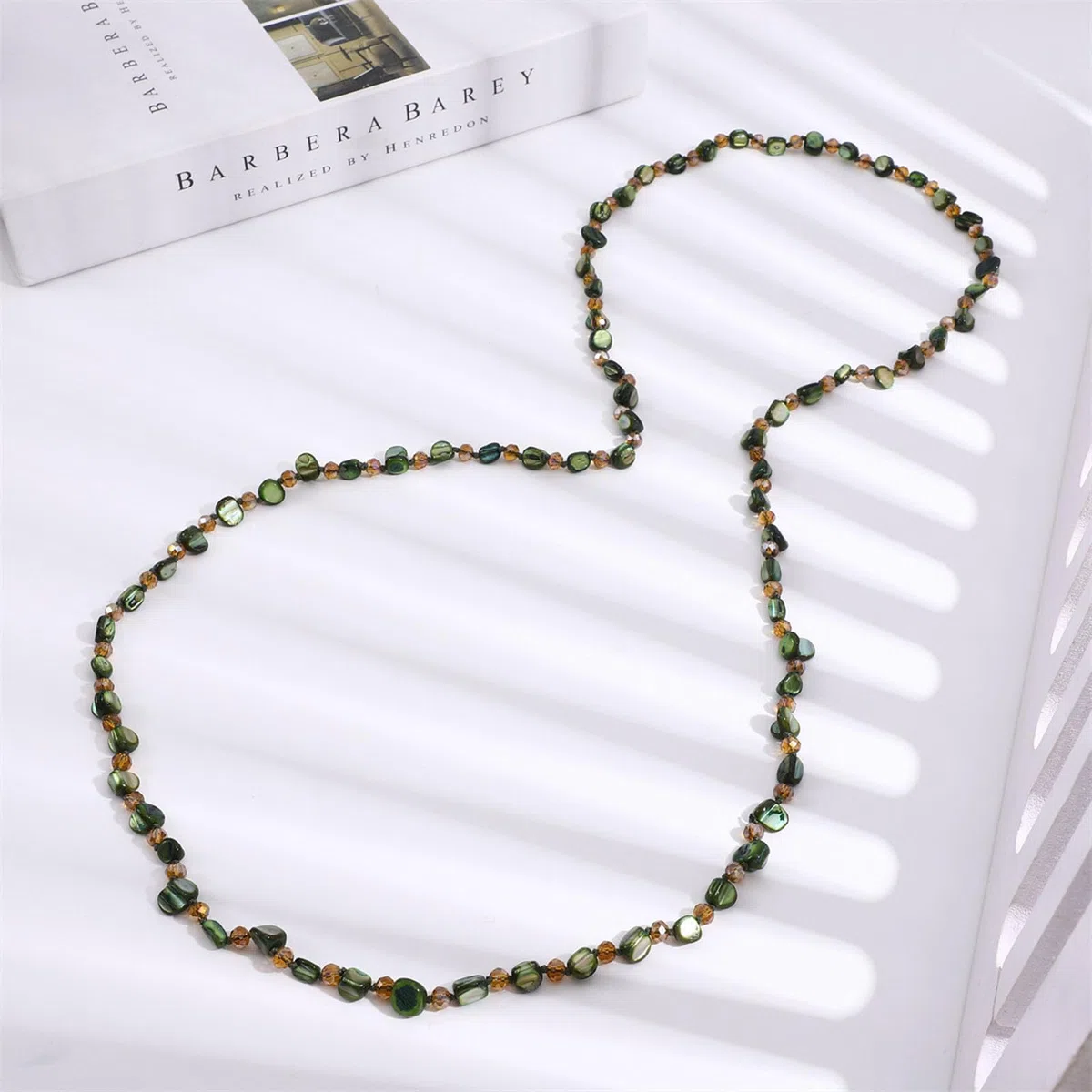 Collana lunga con perline irregolari colorate, collane lunghe estive da spiaggia, gioielli bohémien da donna (Style E)