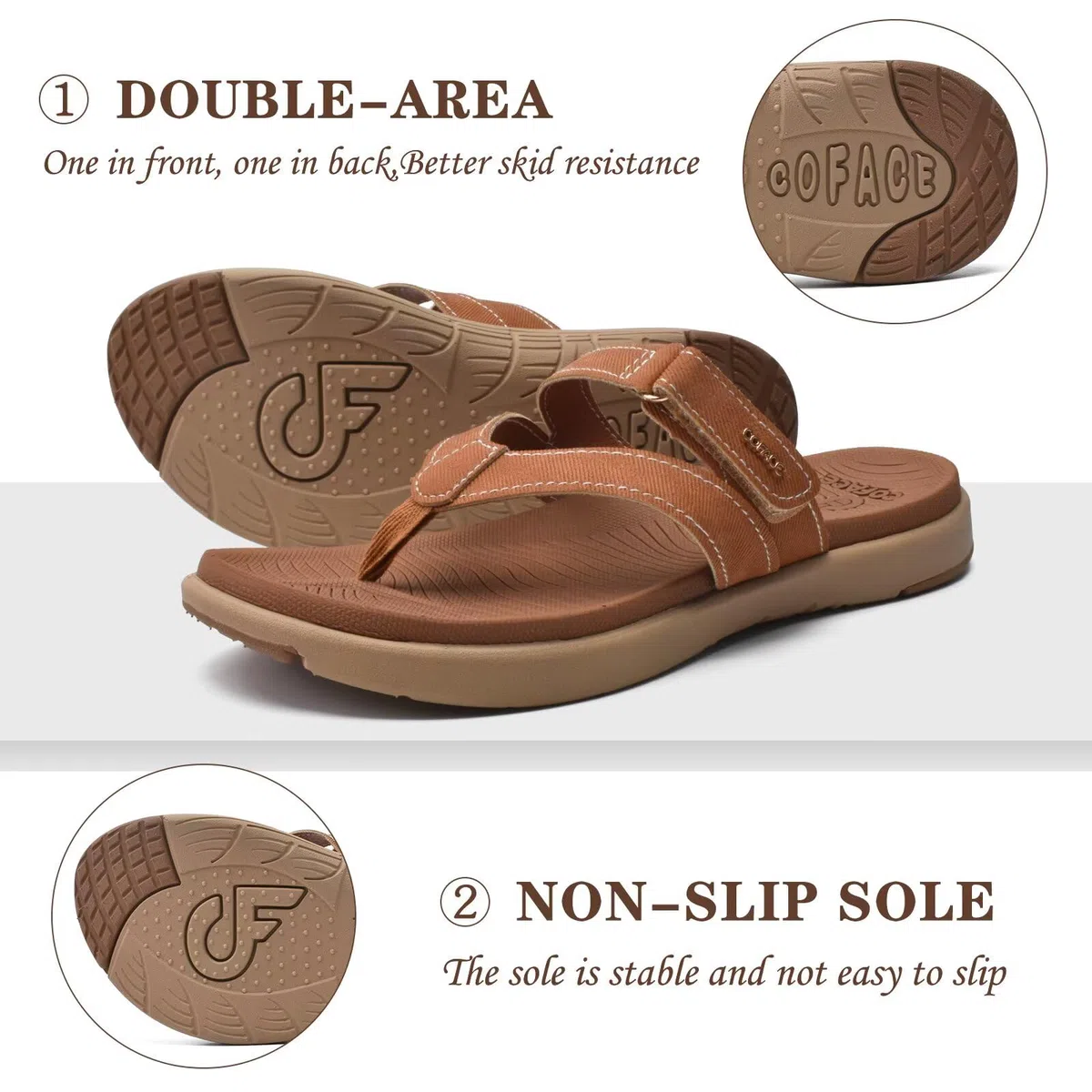 COFACE Infradito Donna Moda Ortopediche Estive Comode Pelle Cuoio Supporto Arco Plantare Flip Flop Doccia Spiaggia Piscina Aperte Leggere Eleganti Ciabatte Antiscivolo Gomma Suole