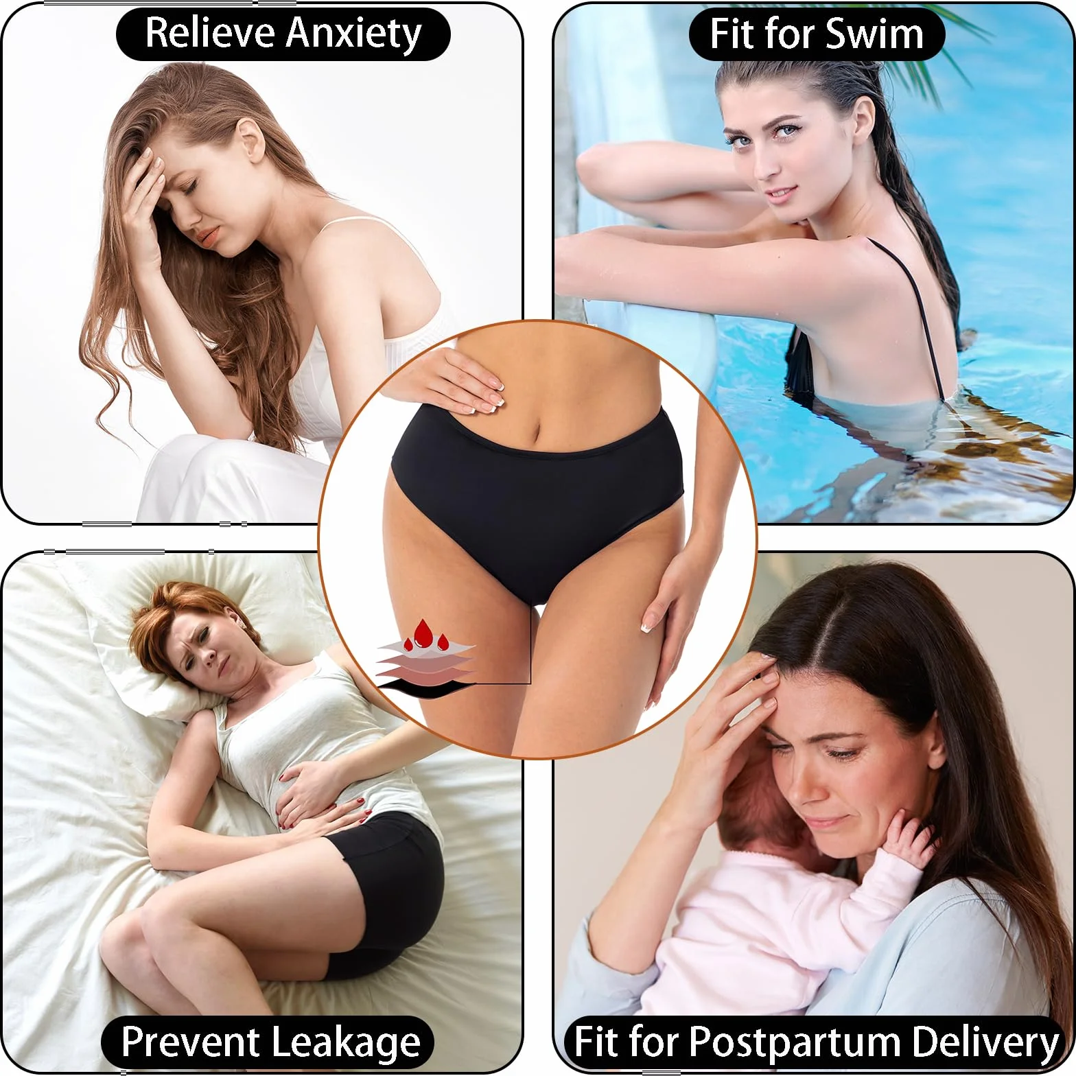 Periodi pantaloni per il nuoto, periodi Costumi da bagno per il nuoto, periodi bikini pantaloni adolescenti, bikini periodi costumi da bagno