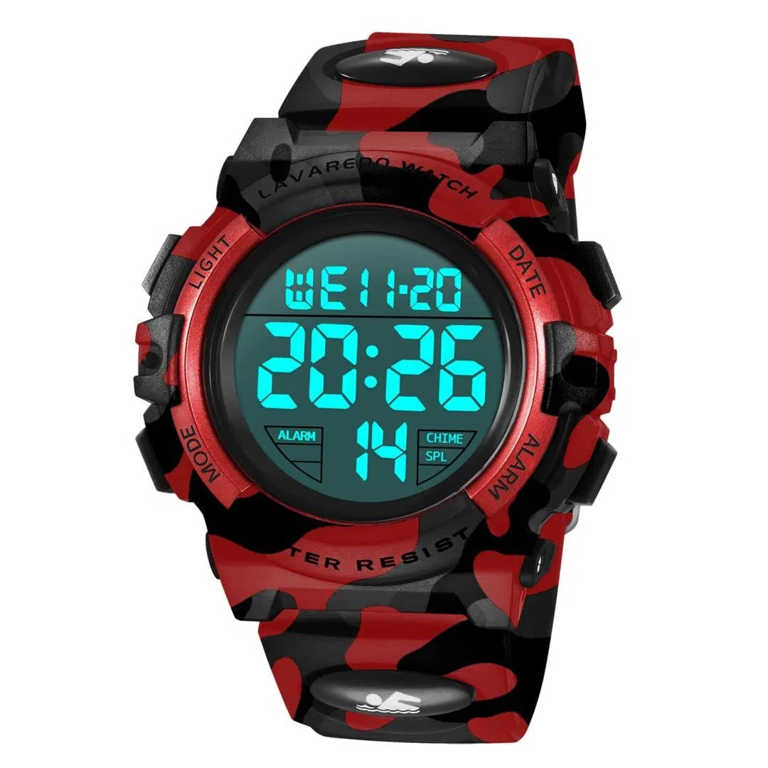 aswan watch Orologio Digitale Bambina Bambino con Sveglia, Cronometro, Data, Luce LED-Orologio da polso Ragazza Ragazzo con Cinturino in Silicone-S/M