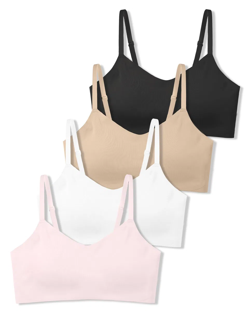SALIA GIRL Reggiseni Sportivi con Imbottitura Fissa Morbida per Ragazze, Senza Cuciture, Ideali per Adolescenti dai 10 ai 14 Anni, con Spalline Regolabili