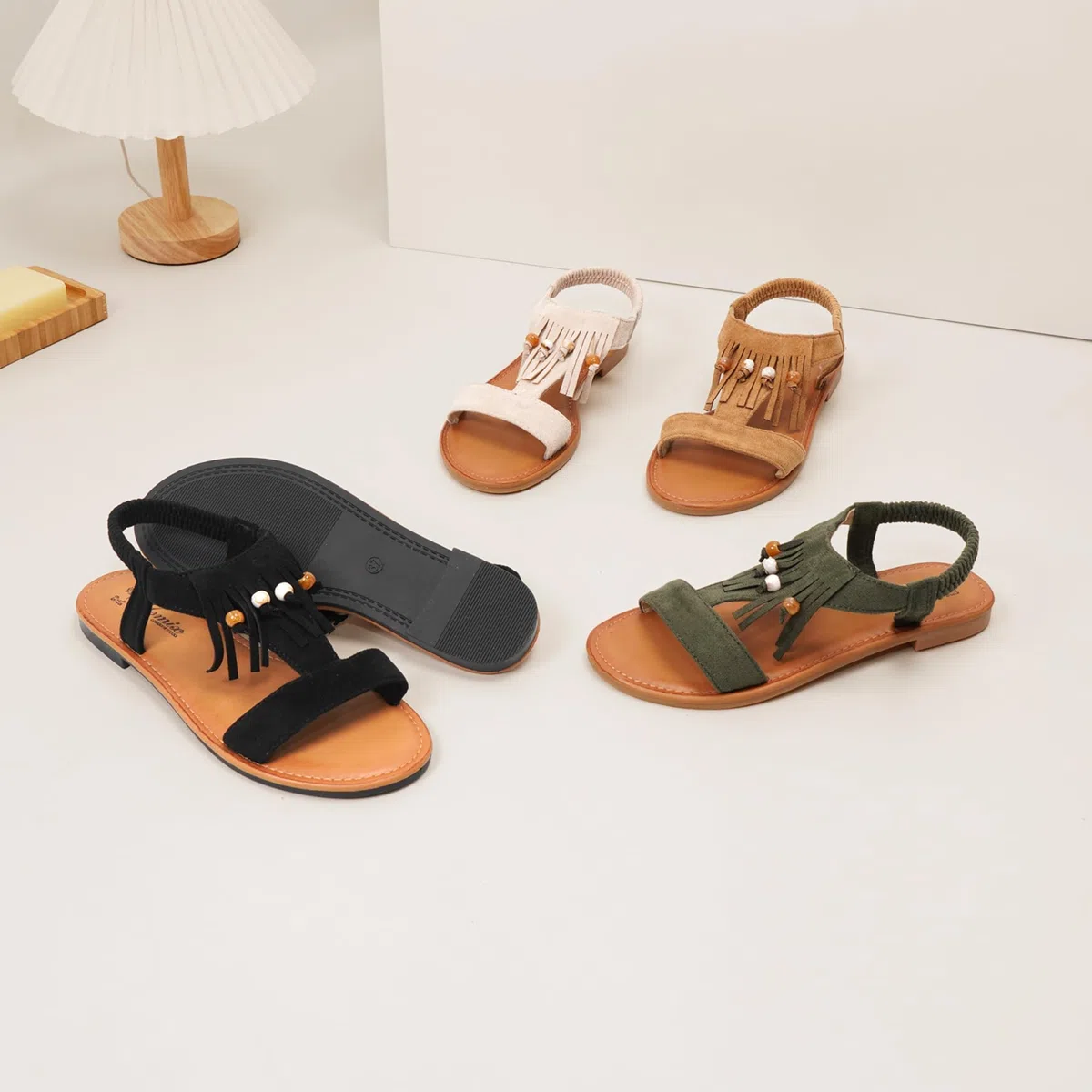 JOMIX Sandali Donna Estivi Eleganti Boho Aperti Sandali con Tacco Basso Comode Ciabatte Slip On Leggere e Traspiranti per Spiaggia Mare