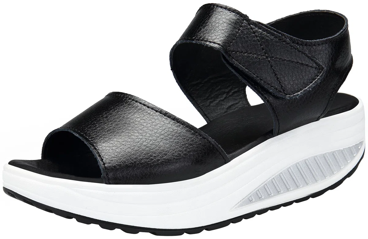 Mesing Sandali con Zeppa Donna Estivi Comode Pelle Platform Sandalo Eleganti Strappo Plateau Scarpe con Tacco Wedges per Camminare
