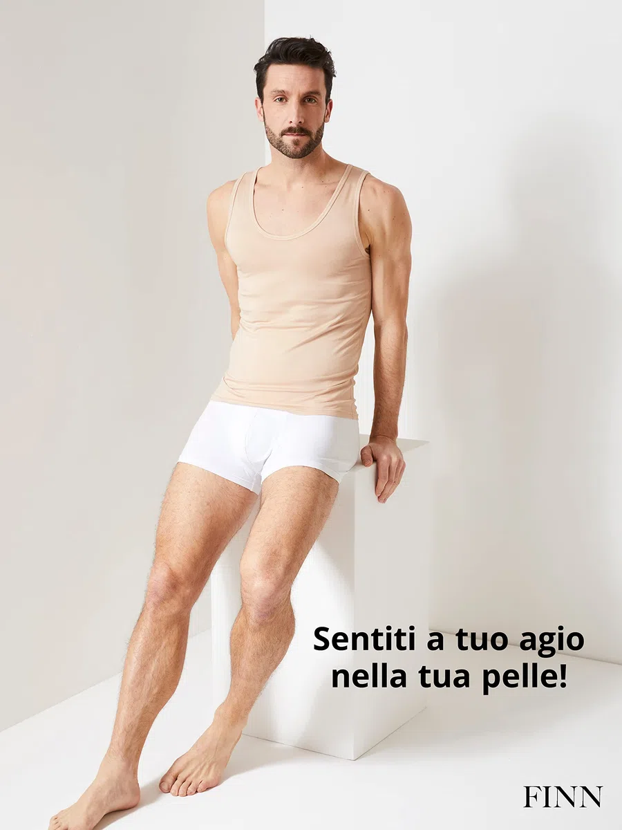 FINN Maglietta Intima Business Uomo Senza Maniche - Maglia Sottogiacca in Originale Tessuto Lenzing® Modal - La Canottiera Perfetta sotto Camicia e Abito