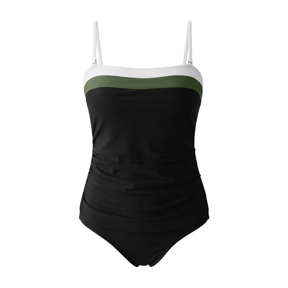 Generico Costume da Bagno Donna Tankini Top a Balconcino Slip Brasiliano Ferretto Stampato Geometria Rosa Mare