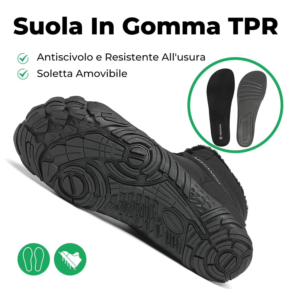 Mishansha Scarpe Stivali Invernali per Uomo Donna - Caldo Imbottito Resistente all'Acqua Gr.36-48