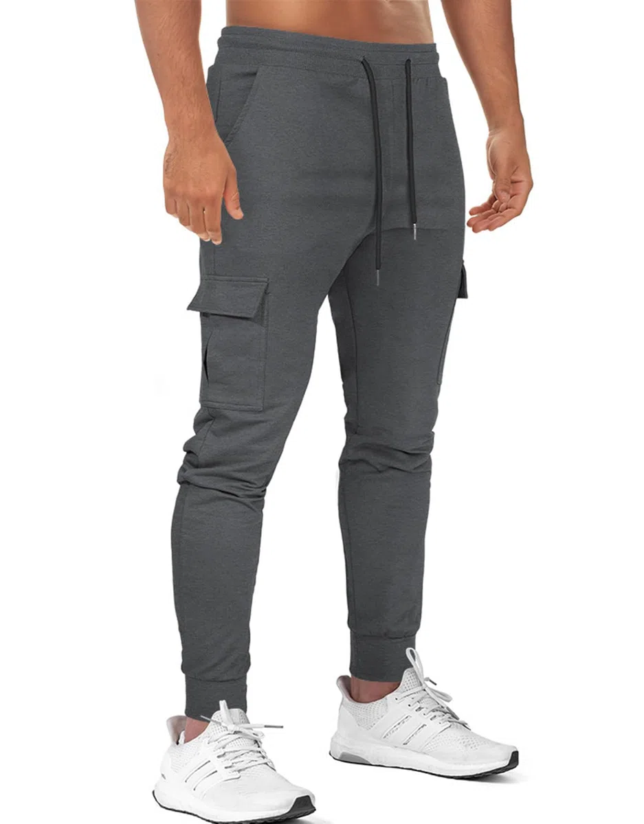Suwangi Pantaloni Tuta da Jogging Uomo Pantaloni Cargo Joggers Palestra Sportivi Allenamento Cotone Slim Fit Comodi Elastico in Vita con Tasche Multiple