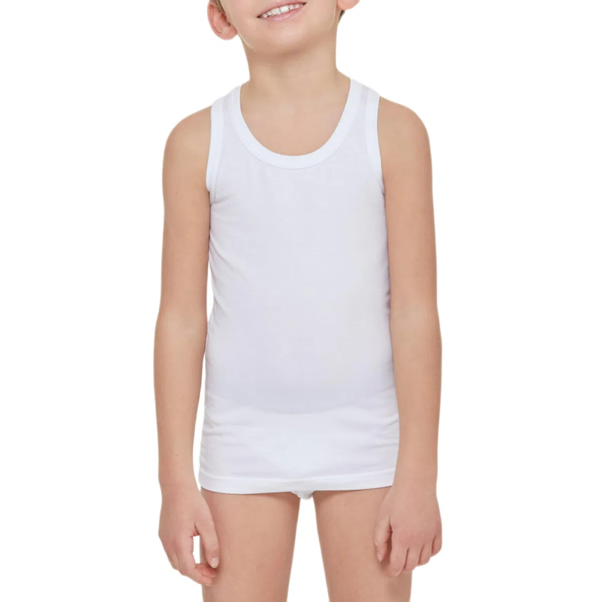 Canottiera (6 Pezzi) 100% Caldo Cotone Bambino Ragazzo Spalla Larga Invernale