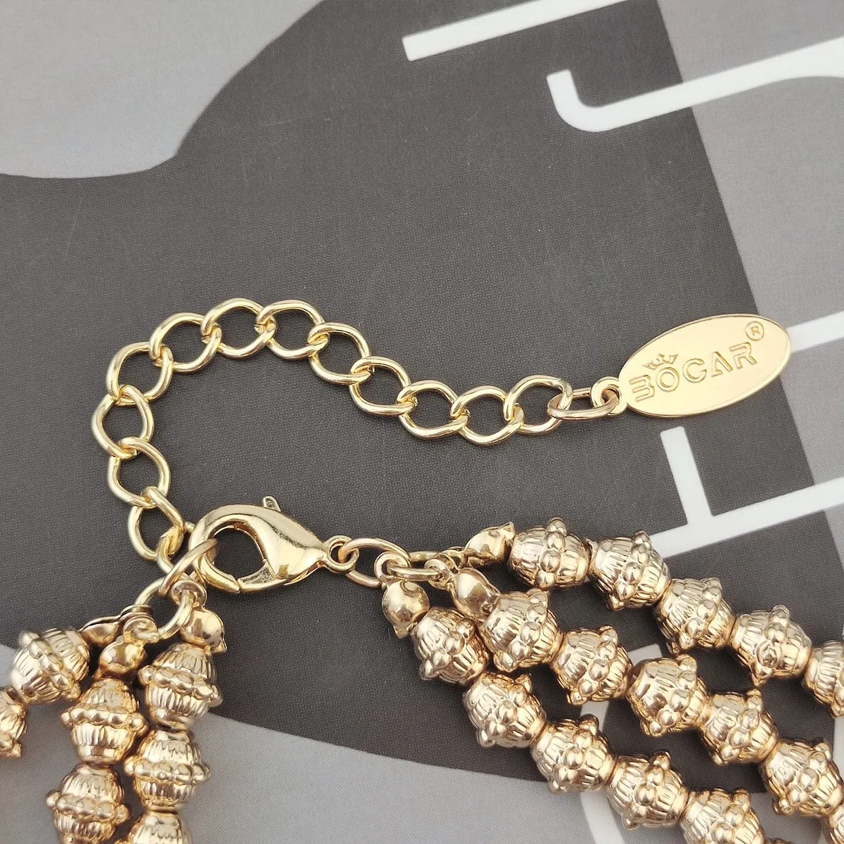 Bocar 3 strati Chunky Statement collana di perline moda multi strato donne collare collana (NK-10625)