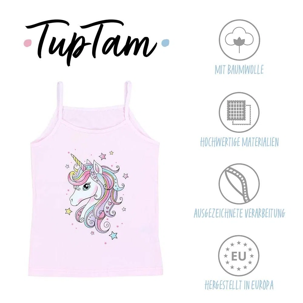 TupTam Canottiera Bambina – Set 5 Canottiere Bambina in Cotone Morbido e Traspirante