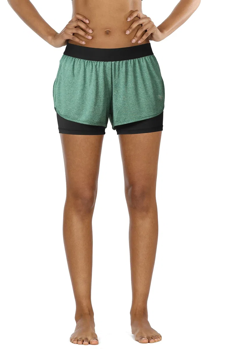 icyzone Pantaloncini Donna Sportivi,2 in 1 Shorts Donna Sportivi Elastici e ad Asciugatura Rapida per Corsa,Fitness,Yoga(Pacco da 2)
