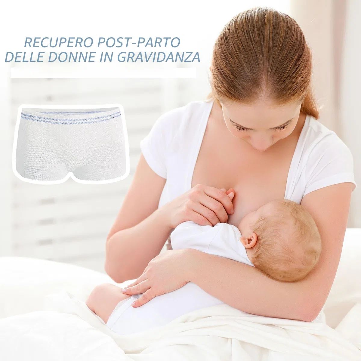 FUIPVGI 7 Pezzi Mutandine Postpartum, Confezione da Slip Postpartum, Mutandine in Rete Postpartum, Slip da Donna Postpartum Usa e Getta per Uso Quotidiano,Maternità,Incontinenza,Viaggio (Bianco)