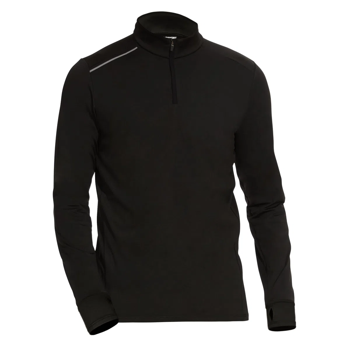 AMZSPORT Maglia Uomo Manica Lunga Felpa 1/4 Zip T-Shirt Sportiva per Running Palestra Allenamento