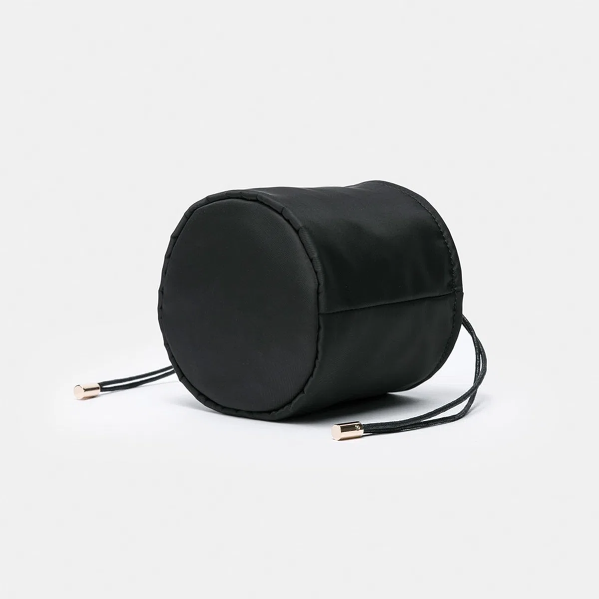 Organizer Alto da Donna in Tela, Rotondo per Borsetta e Cosmetici, Borsa per Trucchi (L, Nylon, Nero)