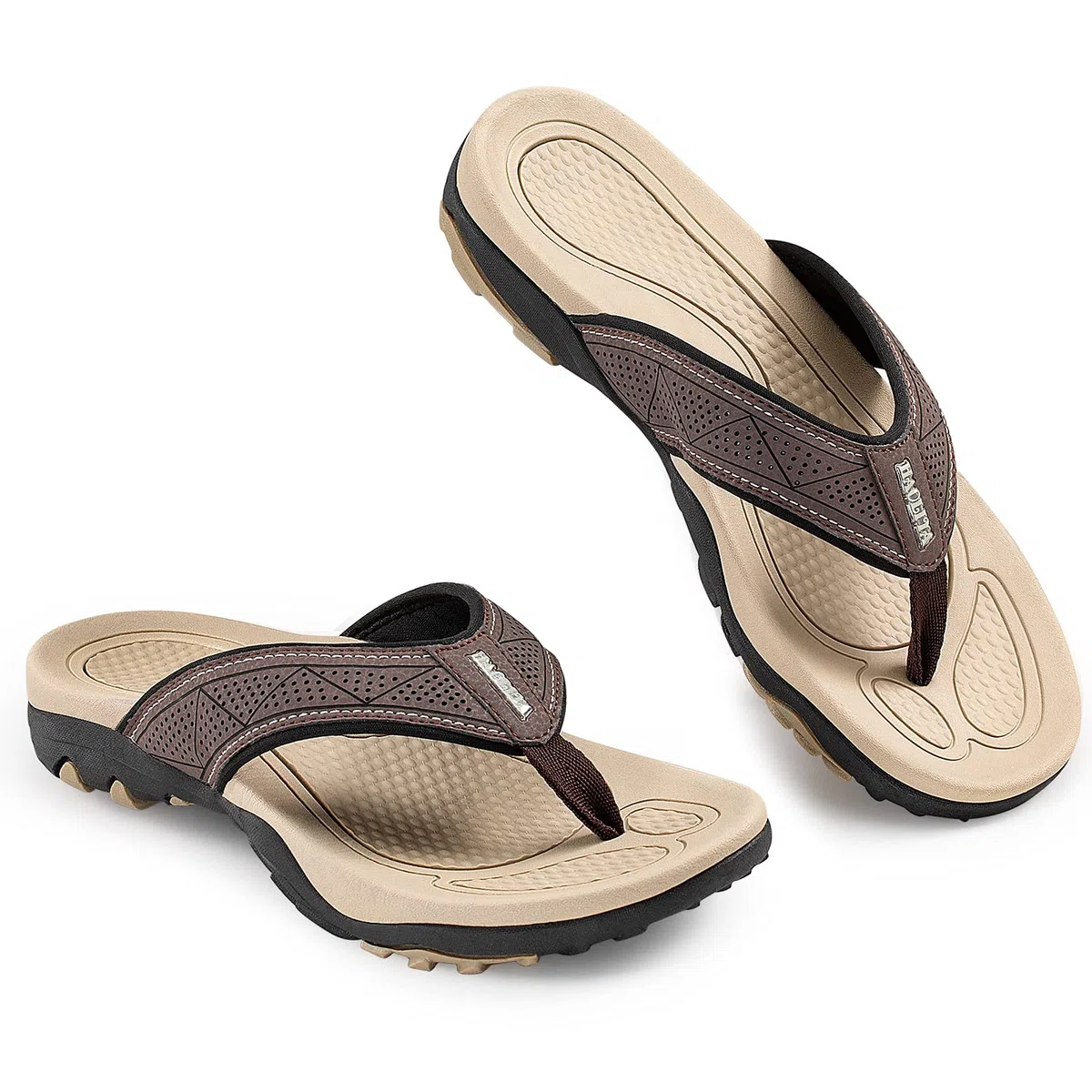 HAOLIRA Infradito Uomo Estive Comode Resistenti Pelle Ciabatte Supporto Arco Antiscivolo Adulto Flip Flops Scarpe per Spiaggia e Piscina