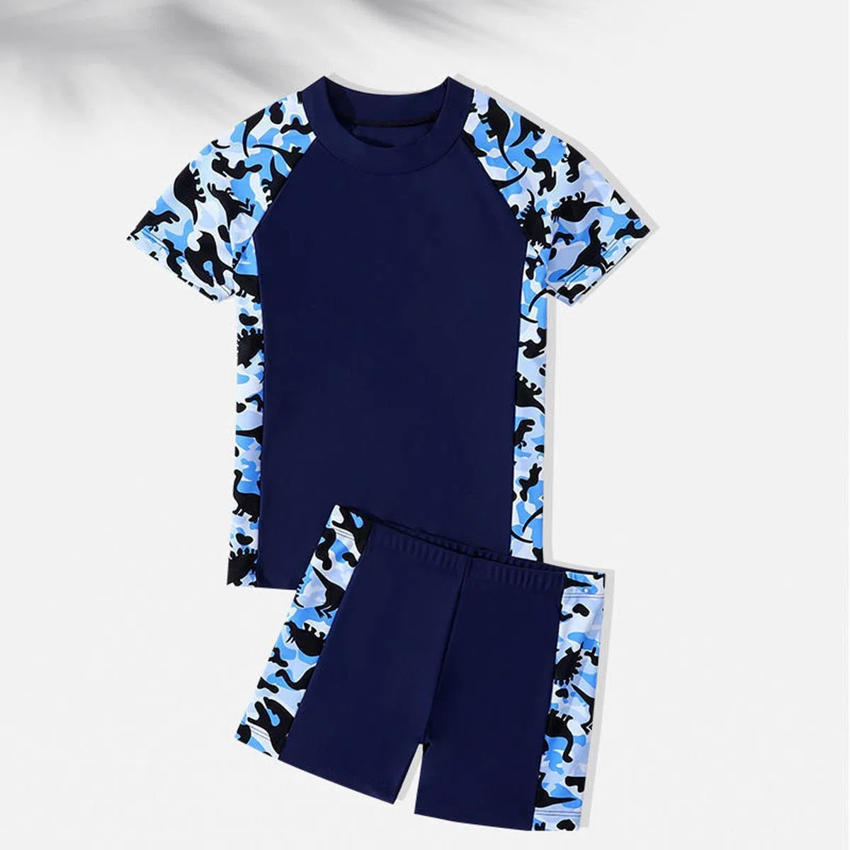 Costume da bagno da ragazzo a maniche corte e traspirante, ad asciugatura rapida, due set di vestiti per bambini