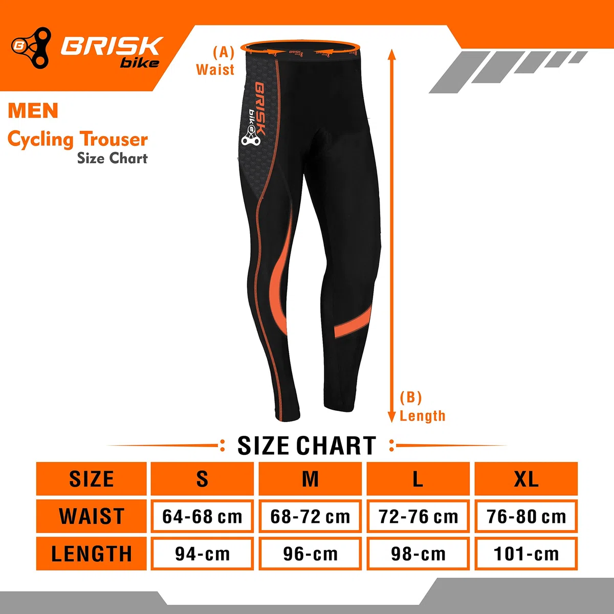 Brisk Bike Pantaloni Ciclismo Uomo - Cool Max Elasticizzato Pantaloni Imbottiti Uomo Ciclismo con Cuciture Flatlock Leggings Termici per Ciclismo, Escursionismo, Sci e Corsa
