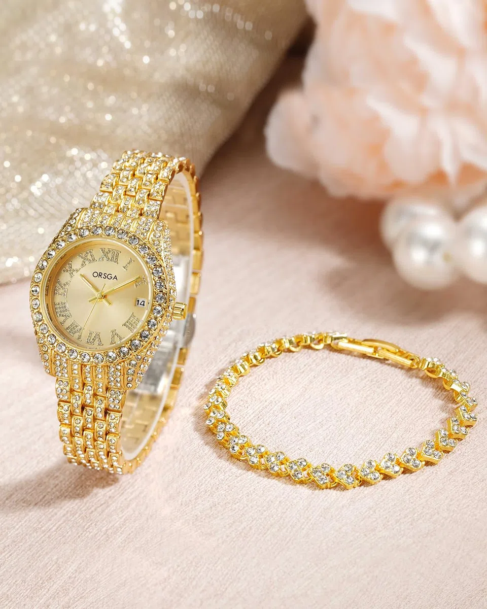 CIVO Orologio Donna Acciaio Inossidabile: Oro Argento Impermeabile Orologi con Calendario Luminosi - Analogico Affari Classico Set Regali per Eleganti Donna