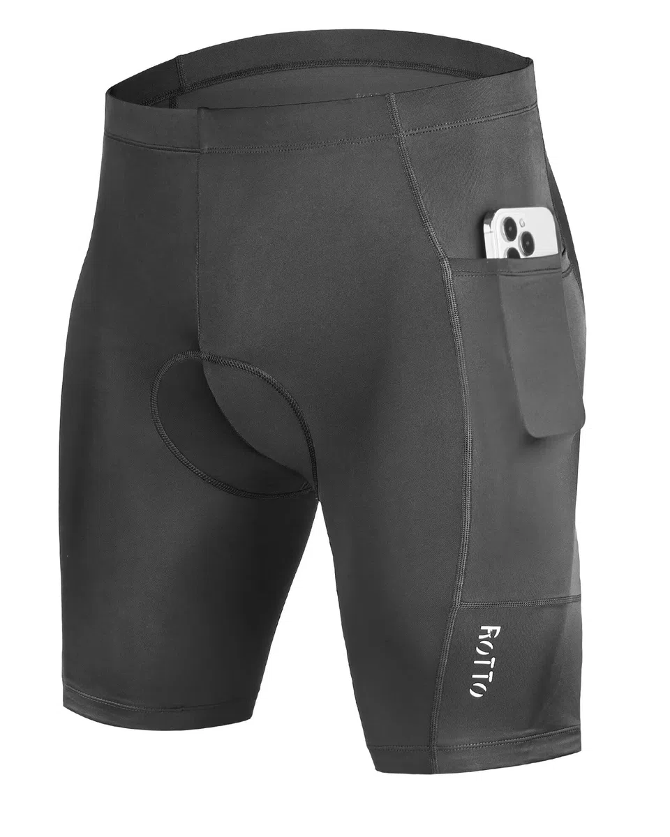 ROTTO Pantaloncini Ciclismo Uomo mit Imbottiti Pantaloncini Bici con Spugna e Imbottitura in Gel con Tasche per Ciclismo su Strada MTB BMX