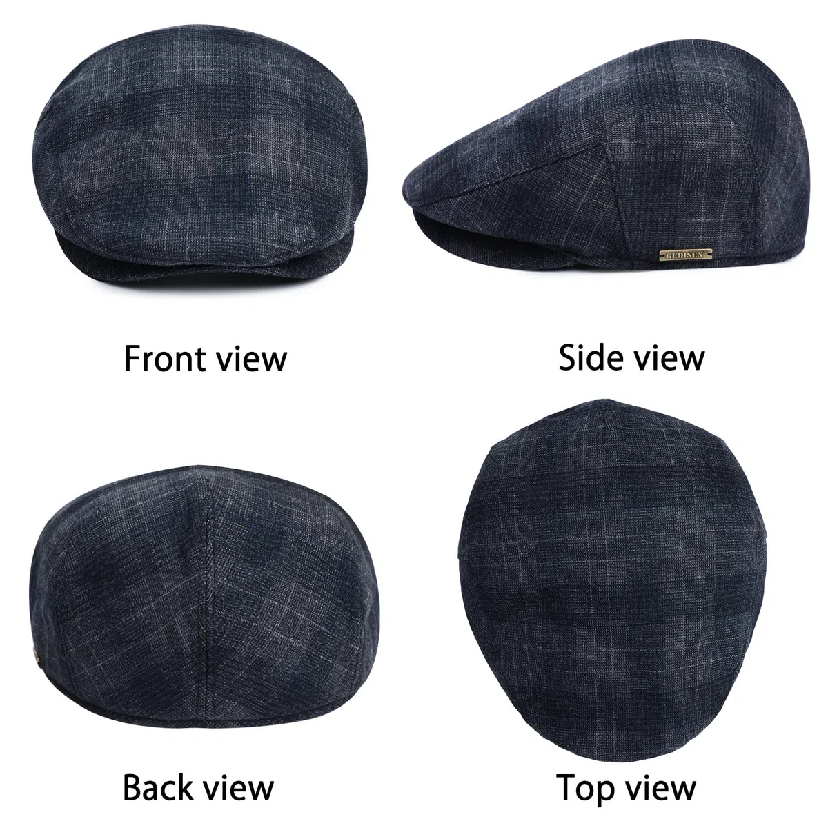 Berretto Piatto da Uomo Newsboy Berretto Baschi Scozzesi British Style Retro Coppola Cappello Strillone Paraorecchie Ivy Caps Invernale Auttuno