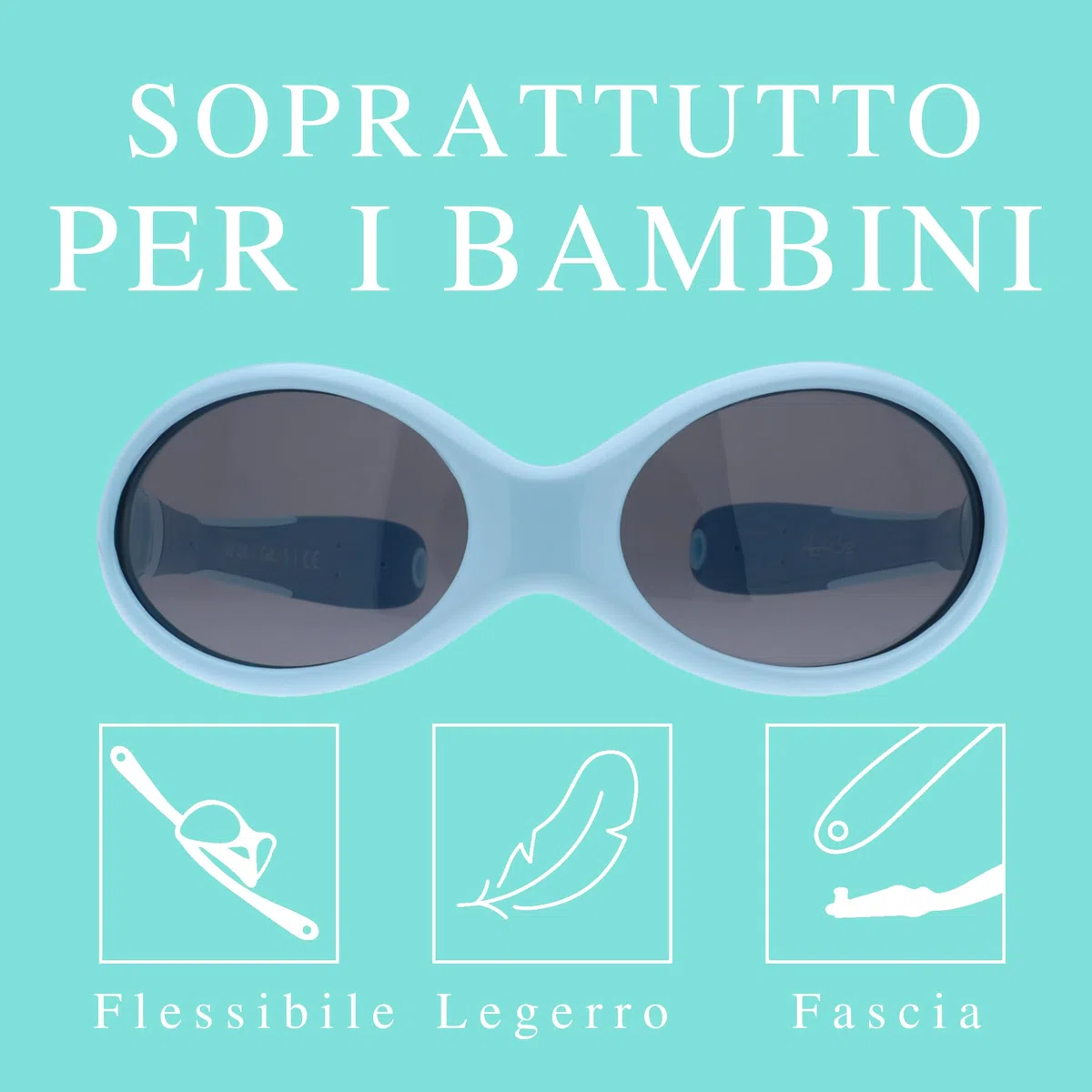 ActiveSol Occhiali da sole per bambini 0-24 mesi, senza BPA, polarizzati, con fascia
