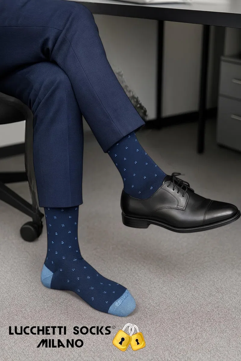 Lucchetti Socks Milano 6 paia Calze Uomo Lunghe Filo di Scozia Fantasia Cotone Colorate Pois Righe Disegni divertenti Made in Italy