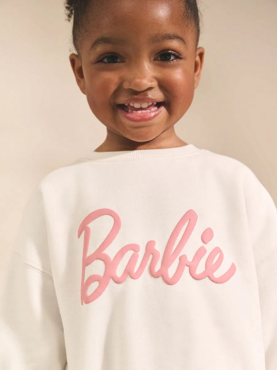 NEXT Ragazza Completo Barbie con felpa e joggers a gamba larga