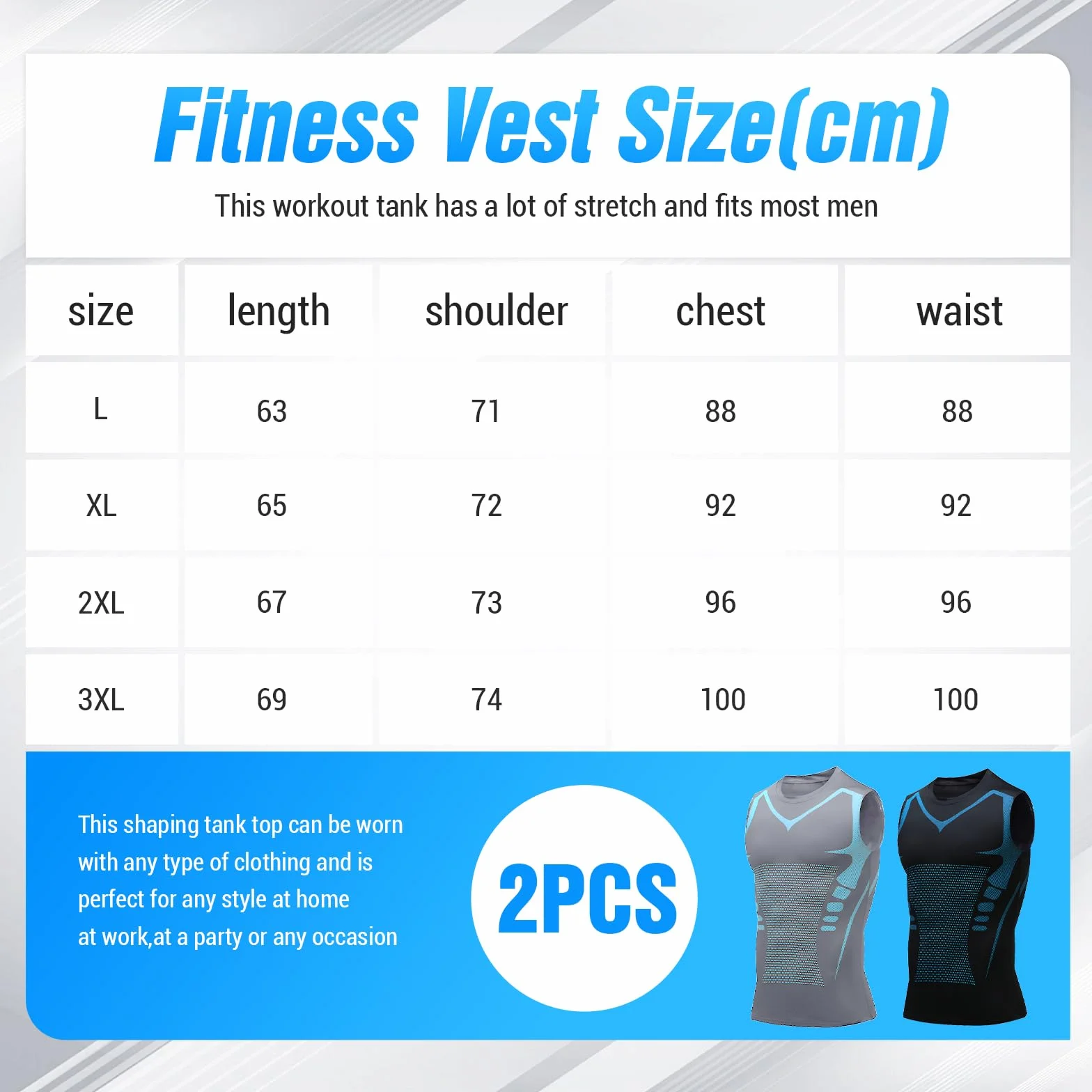 Ronronner 2 StüCk 2024 Ionic Shaping Weste, Ionic Shaping - Canottiera da uomo, tratto addominale, tessuto traspirante in seta di ghiaccio - abbigliamento sportivo per uomo