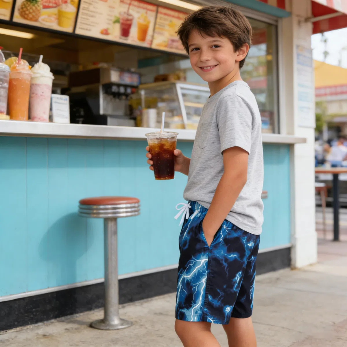 Fanient Pantaloncini da Bagno Divertenti Stampati 3D per Ragazzi Costumi da Bagno da Spiaggia a Rapida Asciugatura Sport da Corsa Pantaloncini da Surf