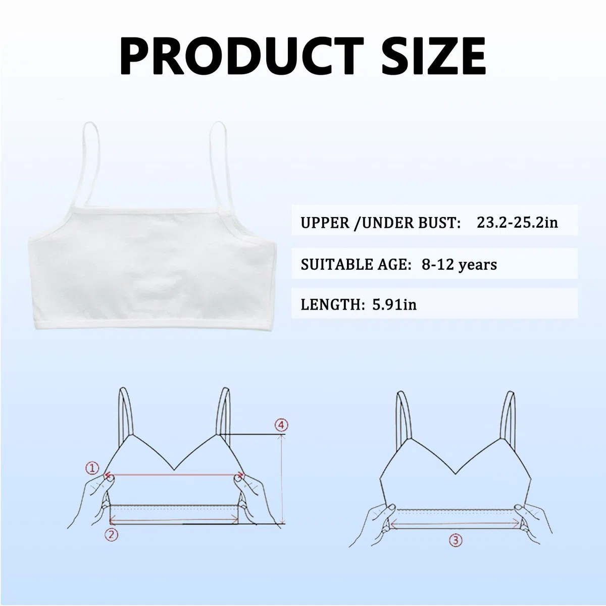 Confezione da 8 reggiseni sportivi per ragazze, morbidi e confortevoli, in cotone, per ragazze, non imbottiti, per allenamento, primi reggiseni per bambini e adolescenti, età 8-12 anni