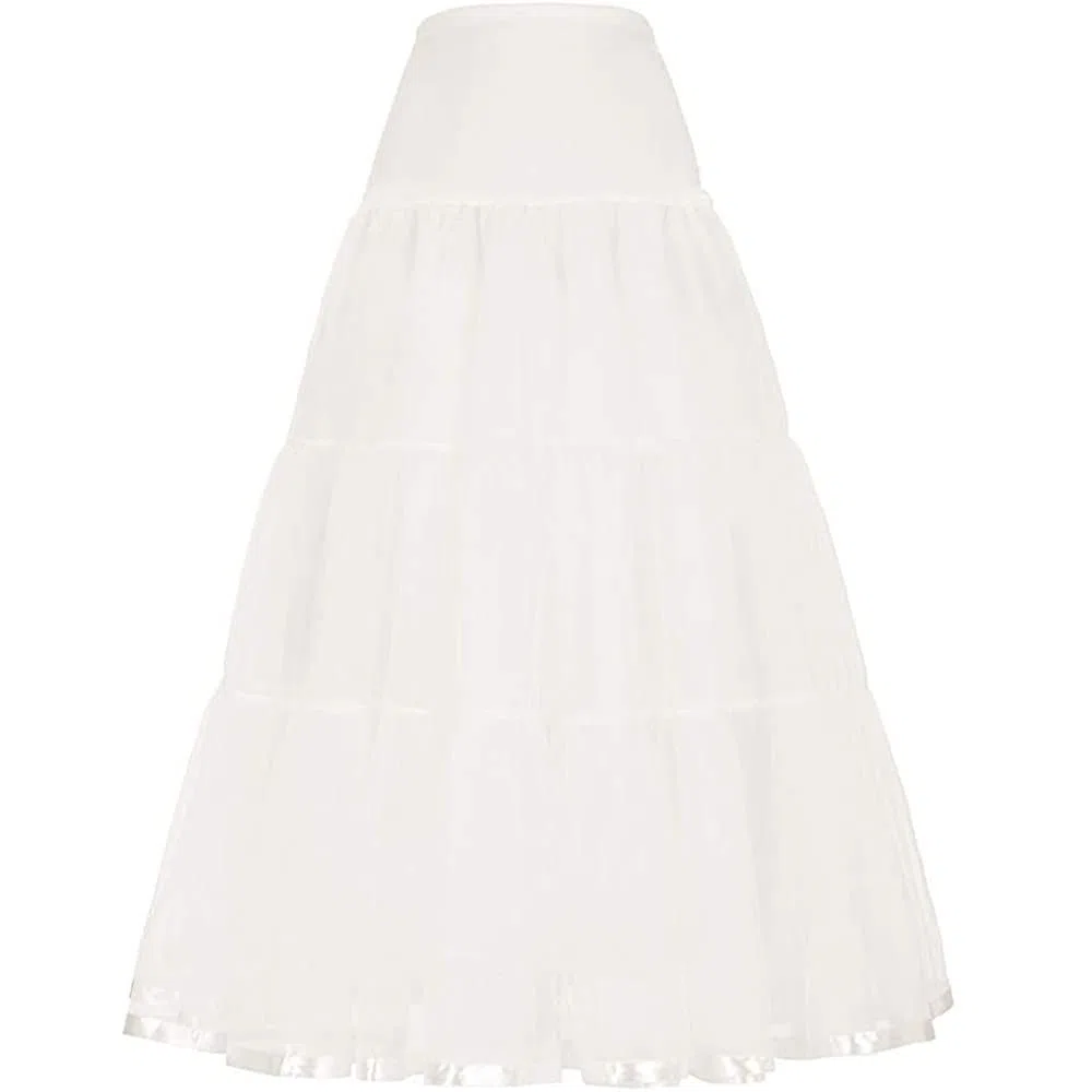 Crinolina Sottogonna Tulle Lunga Donna Balletti Danza Petticoat 50's Organza Retro Tutu Gonna Vintage 1950's Rockabilly