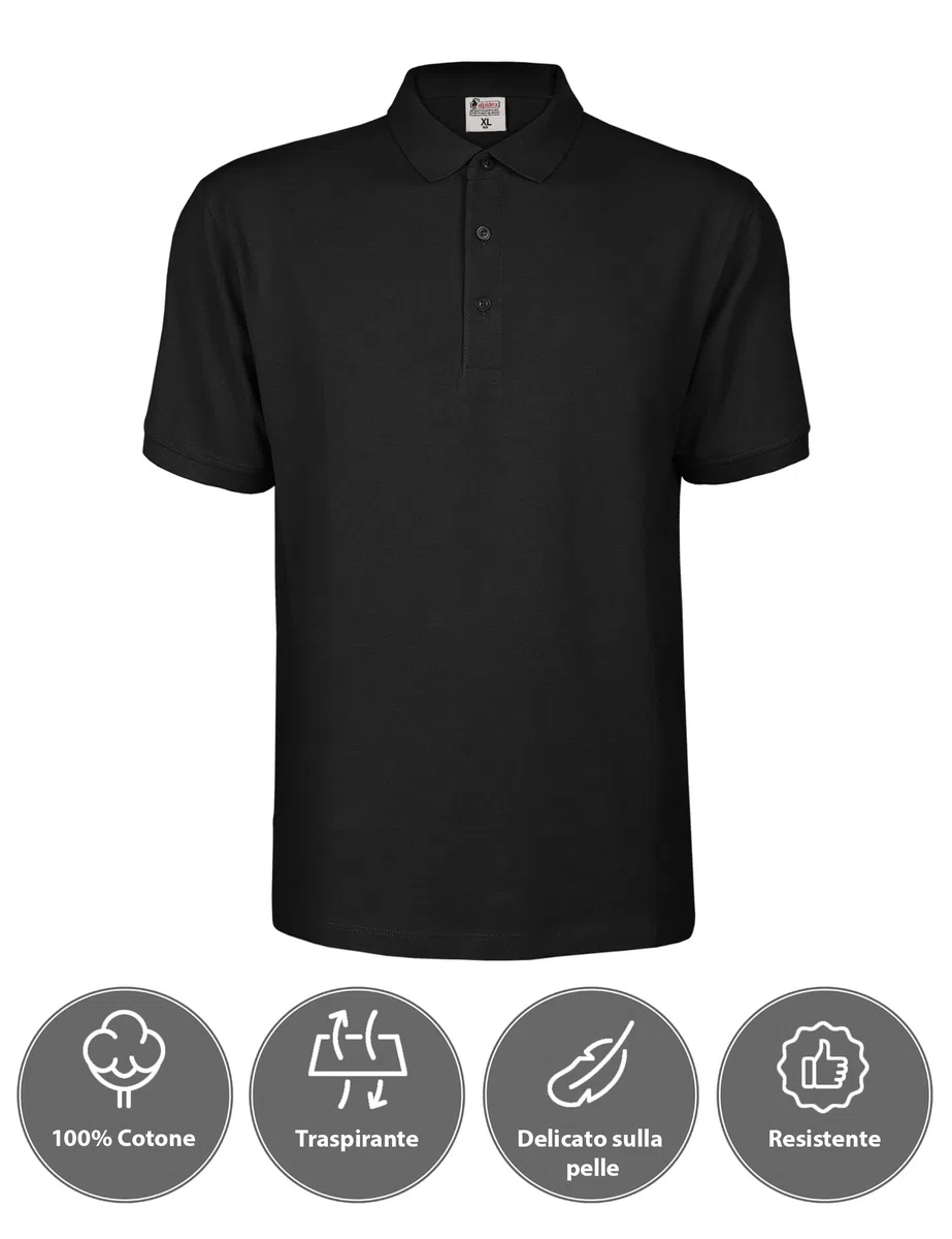 ALPIDEX Set da 3 Polo Uomo Manica Corta 100% Cotone Maglietta Camicia Casual Tinta Unita S M L XL XXL 3XL 4XL 5XL